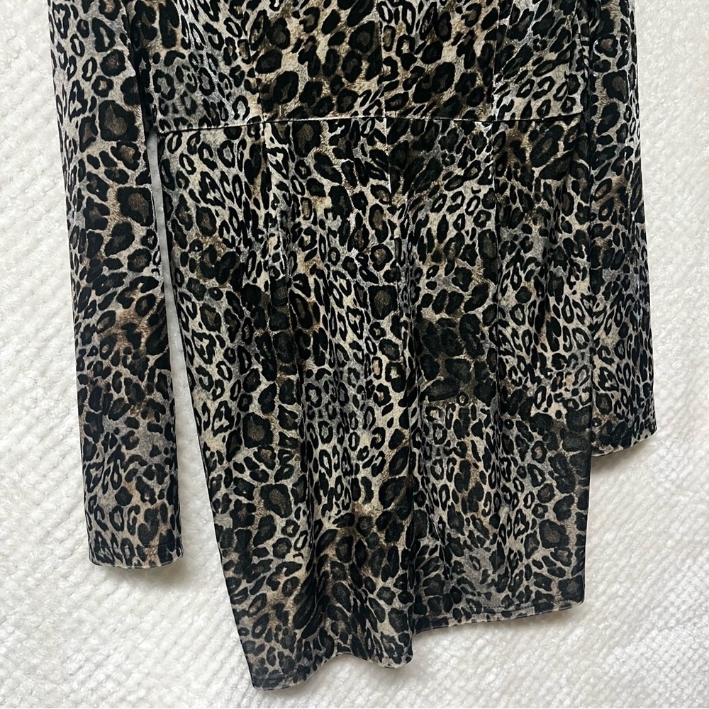 Love Riche Mini Dress Womens Leopard Print Bodycon Twisted Knot Large V Neck NWT - Picture 15 of 15